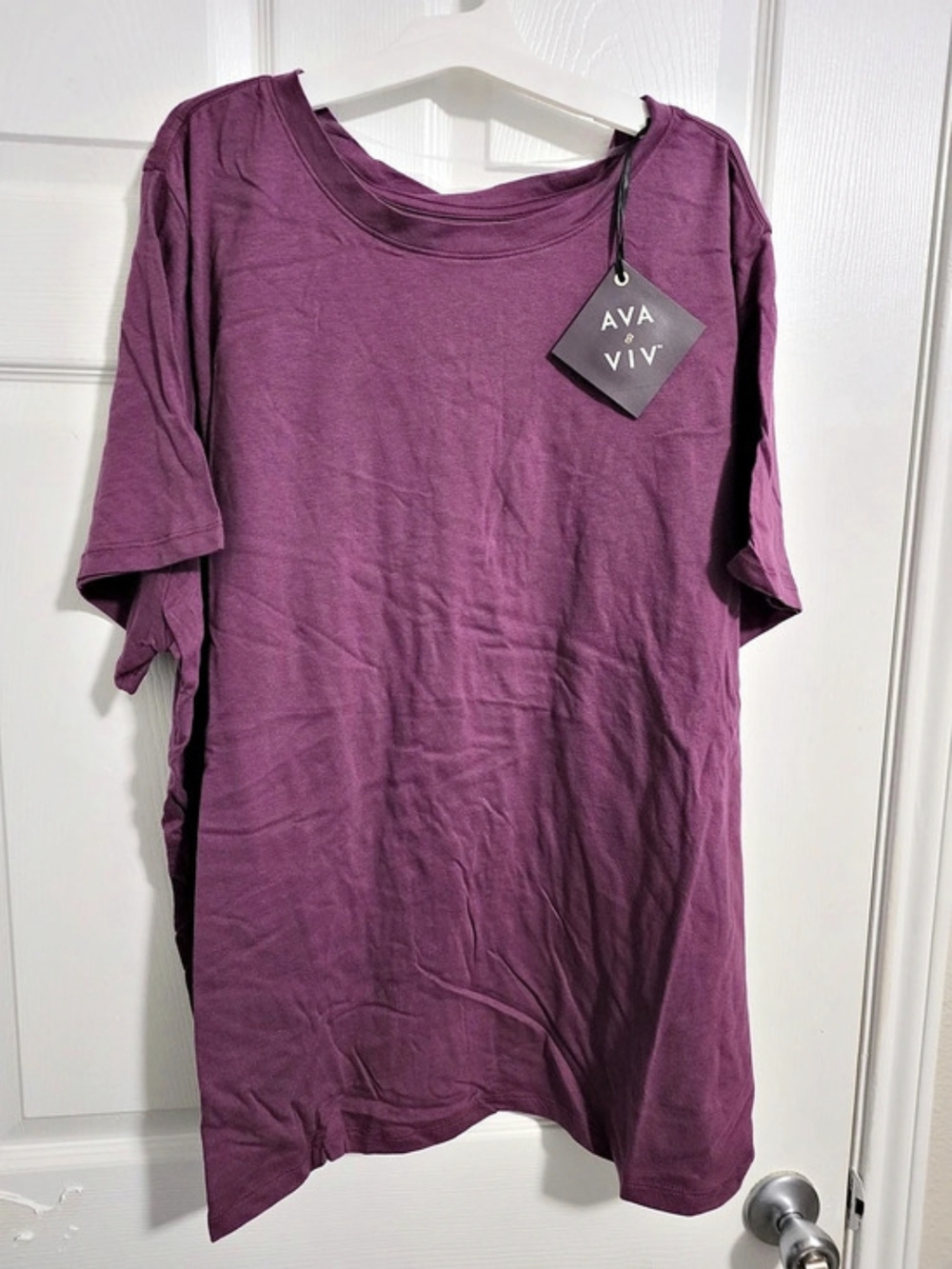 Ava & Viv Short-Sleeve T-Shirt Purple Size 3X